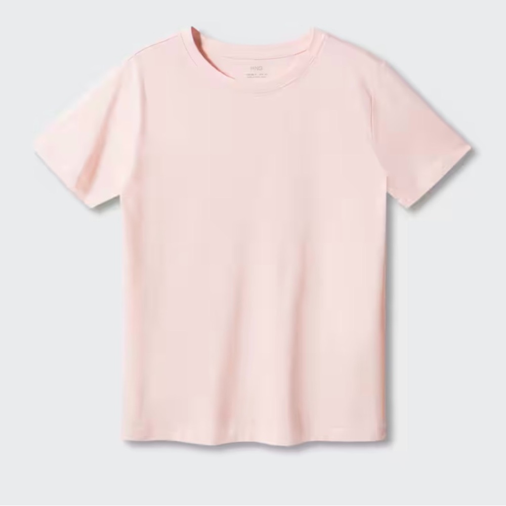 MANGO - Women’s 100% cotton pink T-shirt,  Size: XS
